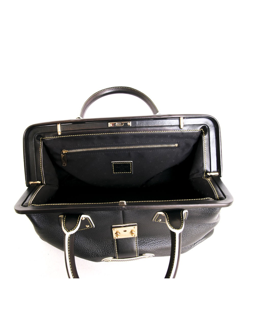 "The friendly" bag LOUIS VUITTON leather Suhali black topstitching and nails