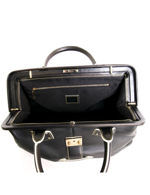 "The friendly" bag LOUIS VUITTON leather Suhali black topstitching and nails