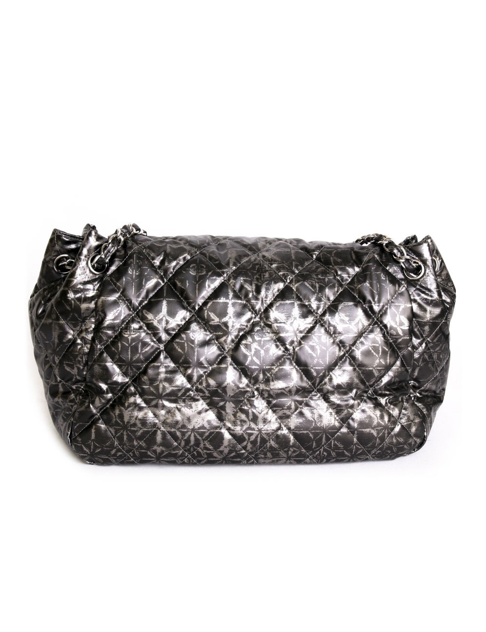 Black and grey canvas two-tone CHANEL jumbo bag