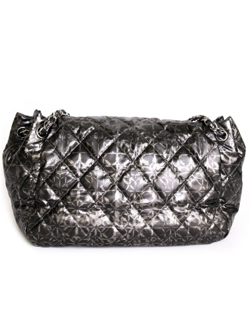 Sac jumbo CHANEL plastique bicolore noire et gris