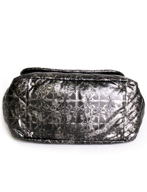 Black and grey canvas two-tone CHANEL jumbo bag