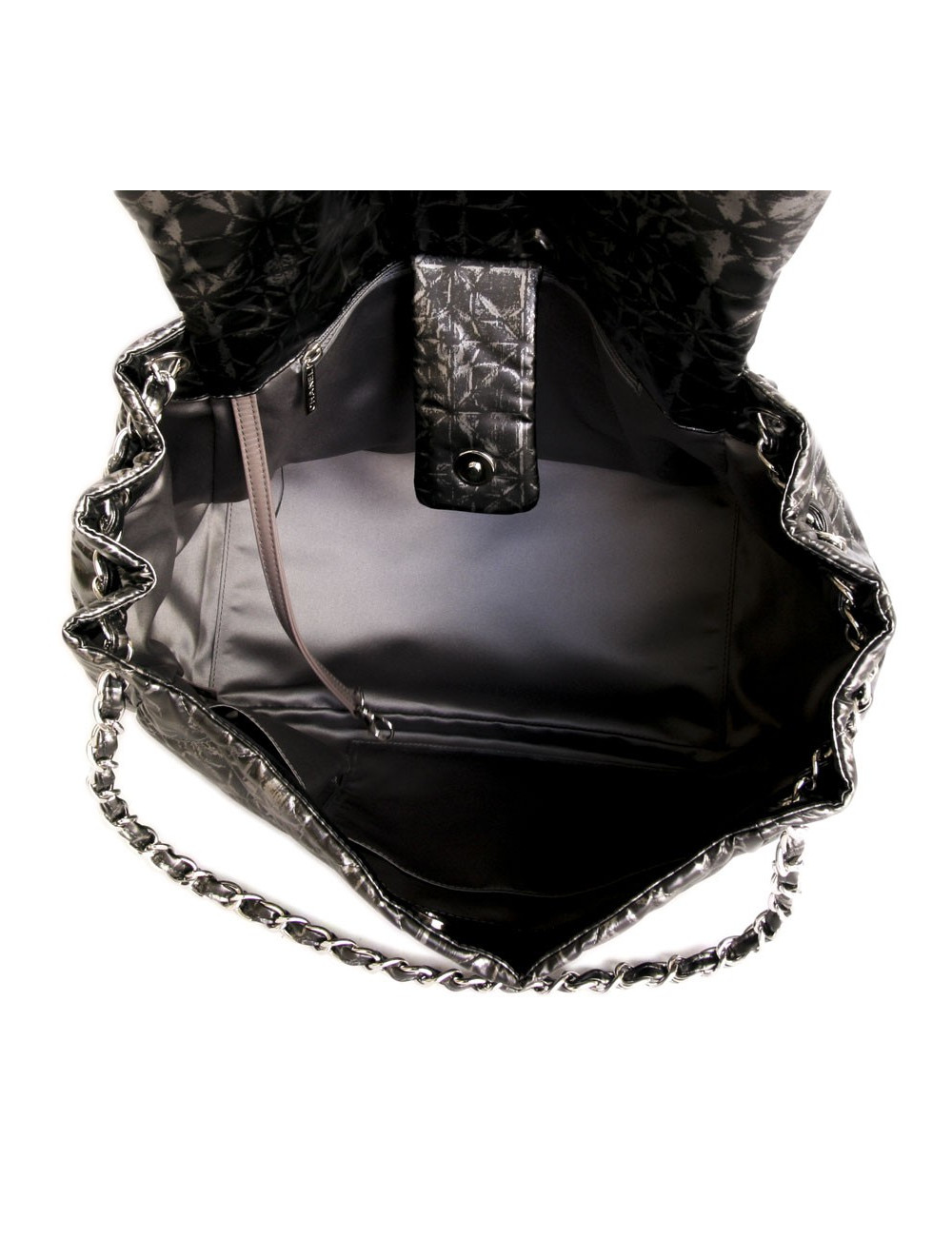 Black and grey canvas two-tone CHANEL jumbo bag