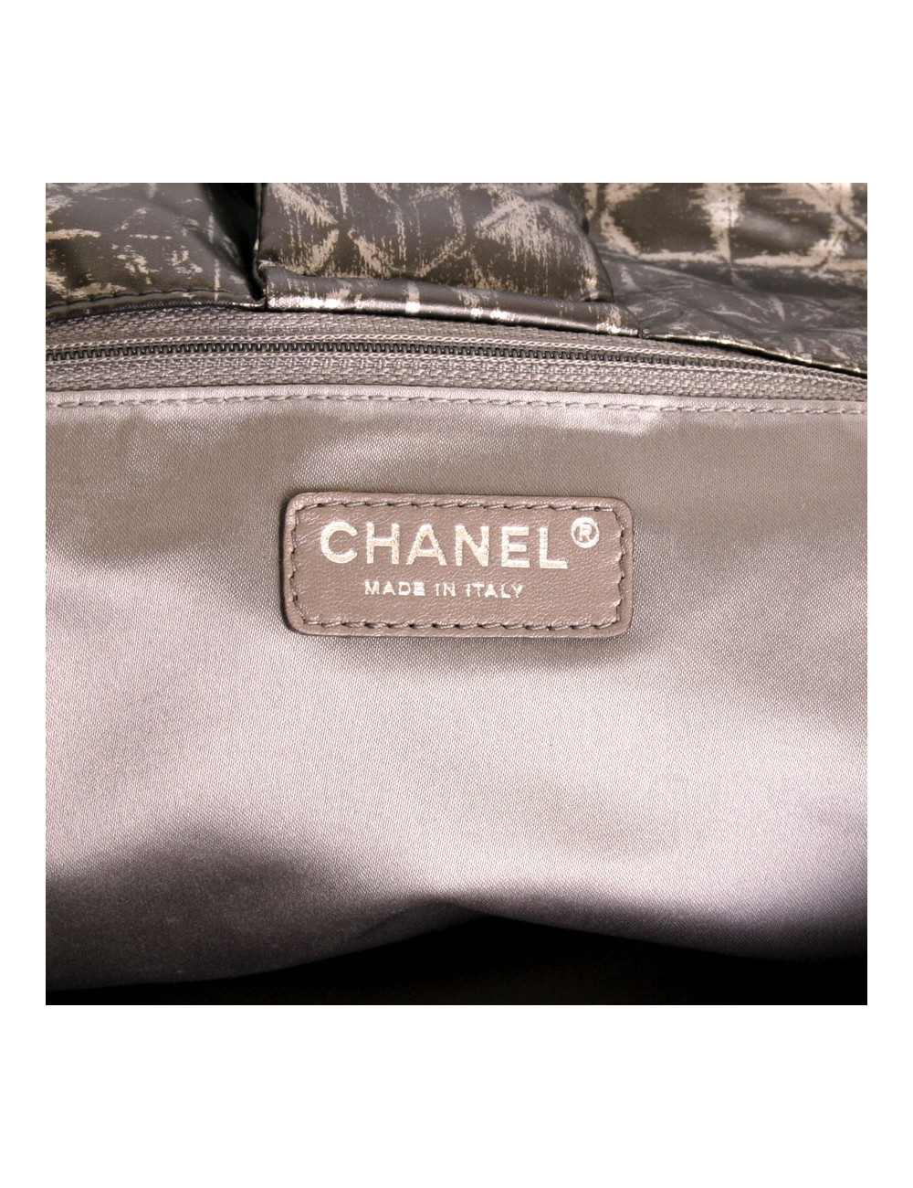 Black and grey canvas two-tone CHANEL jumbo bag