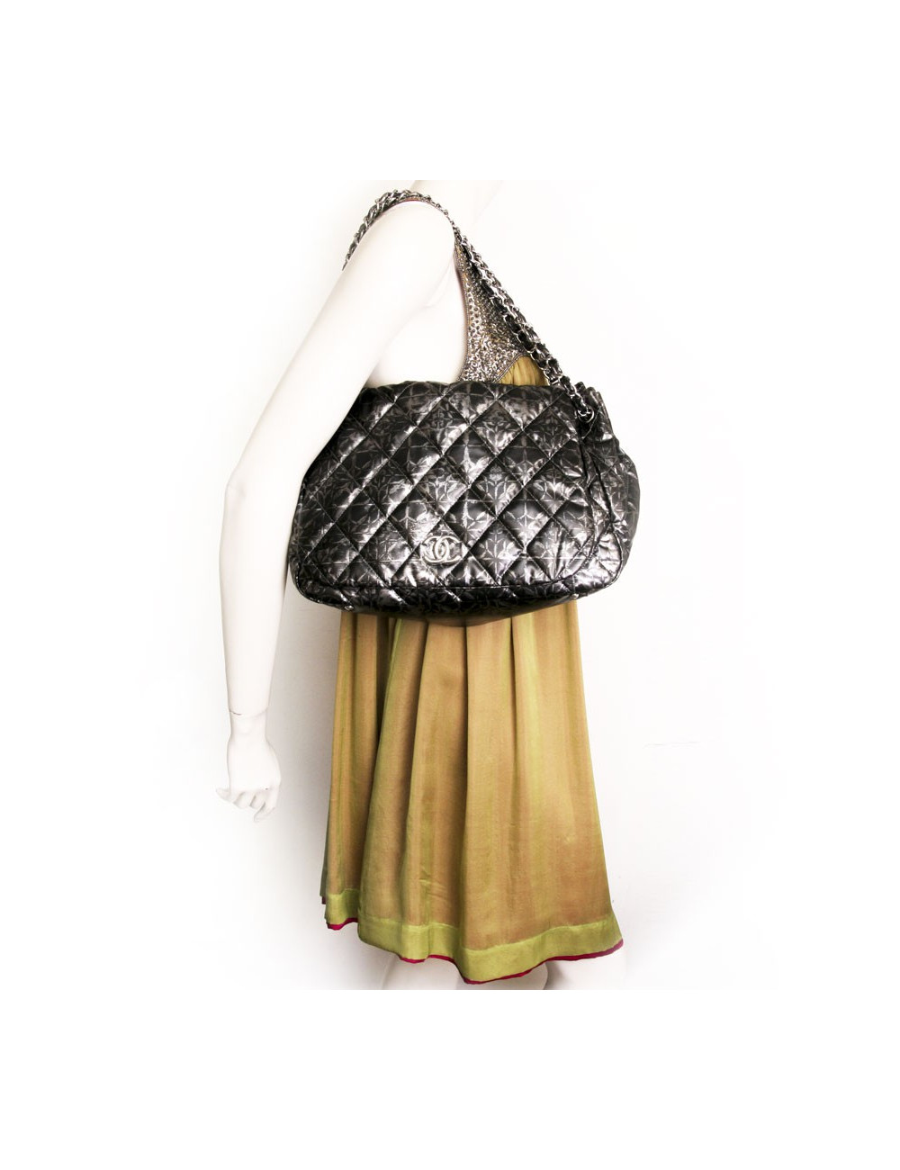 Sac jumbo CHANEL plastique bicolore noire et gris