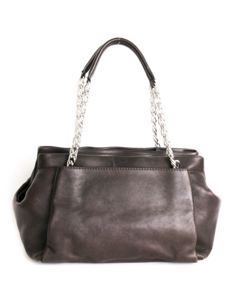 Sac CHANEL cuir caviar marron