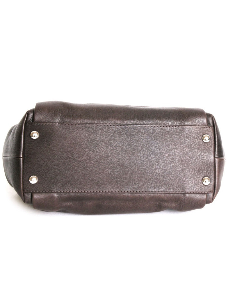 CHANEL Brown caviar leather bag