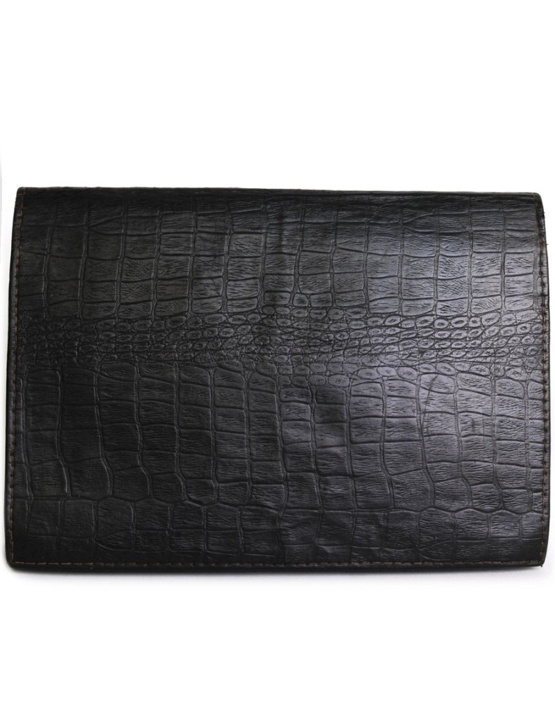 Porte-documents CHRISTIAN DIOR cuir façon croco noir