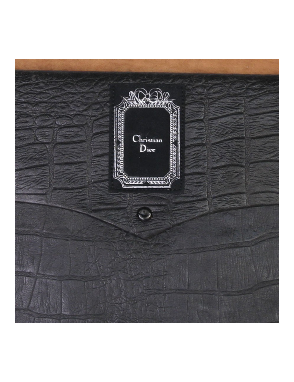 Porte-documents CHRISTIAN DIOR cuir façon croco noir
