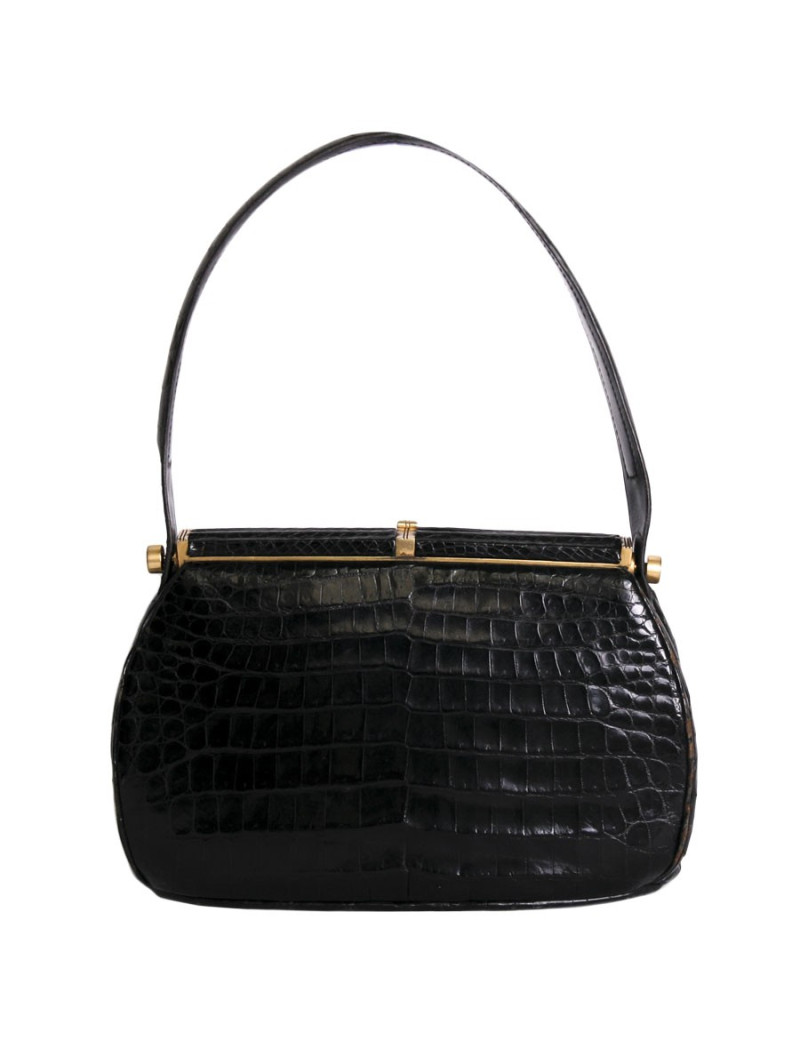 Unbranded black crocodile leather bag