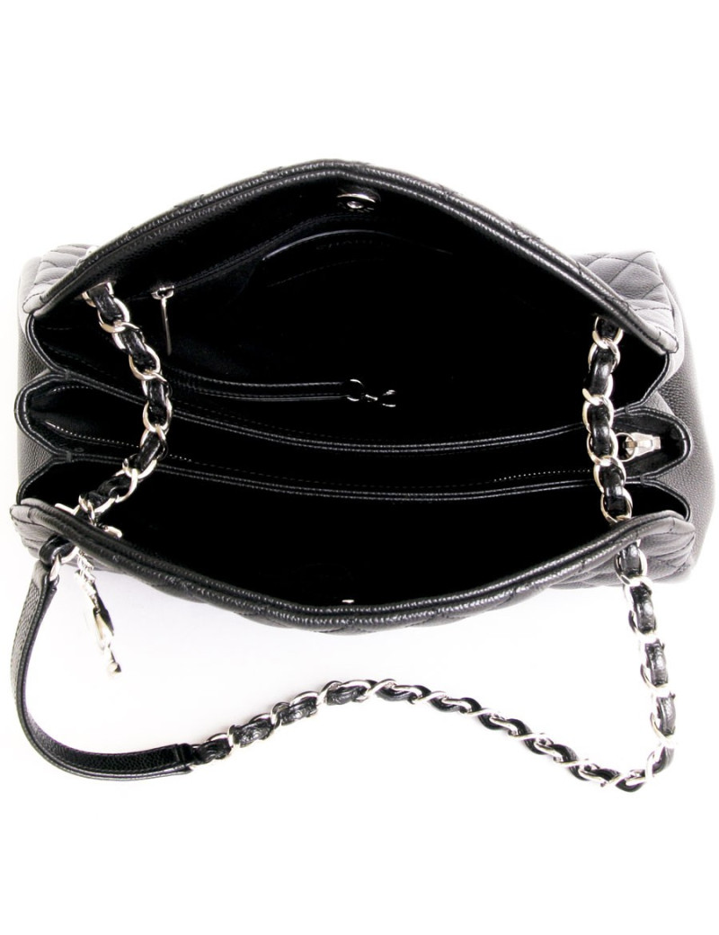 Sac CHANEL en veau grainé noir