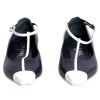 Chaussures CHANEL T 36 bicolores en cuir bleu et blanc