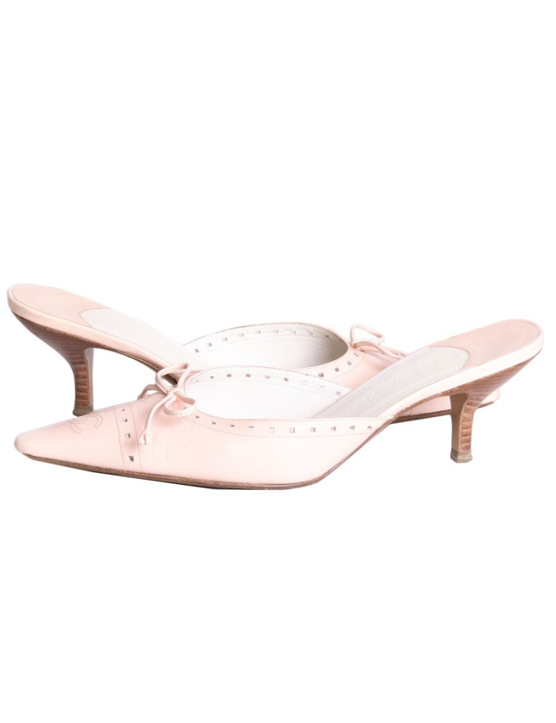 Sandales CHANEL T 36 en cuir rose