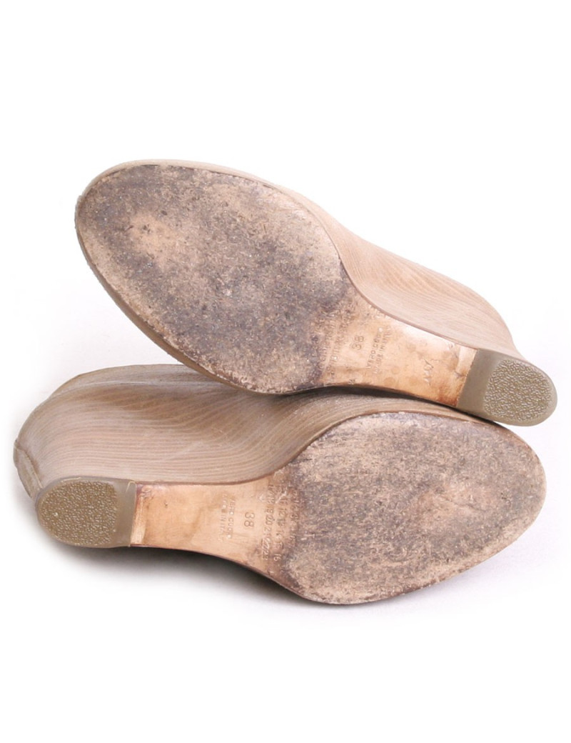 Bottines MARGIELA compensées T38 beige clair