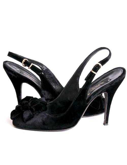 Escarpins GIAMBATTISTA VALLI  t38.5 en velours noir