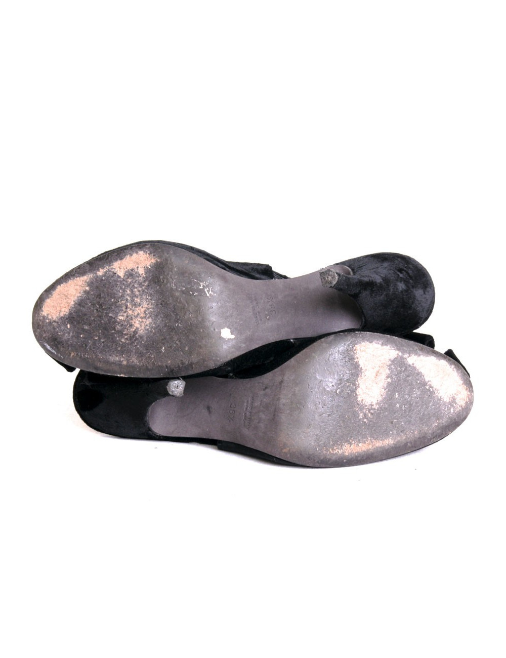 GIAMBATTISTA VALLI t38.5 silk velvet black heels