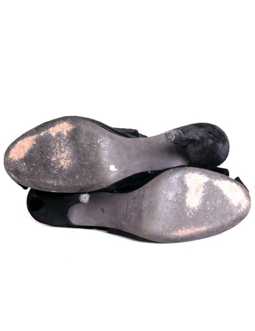 GIAMBATTISTA VALLI t38.5 silk velvet black heels