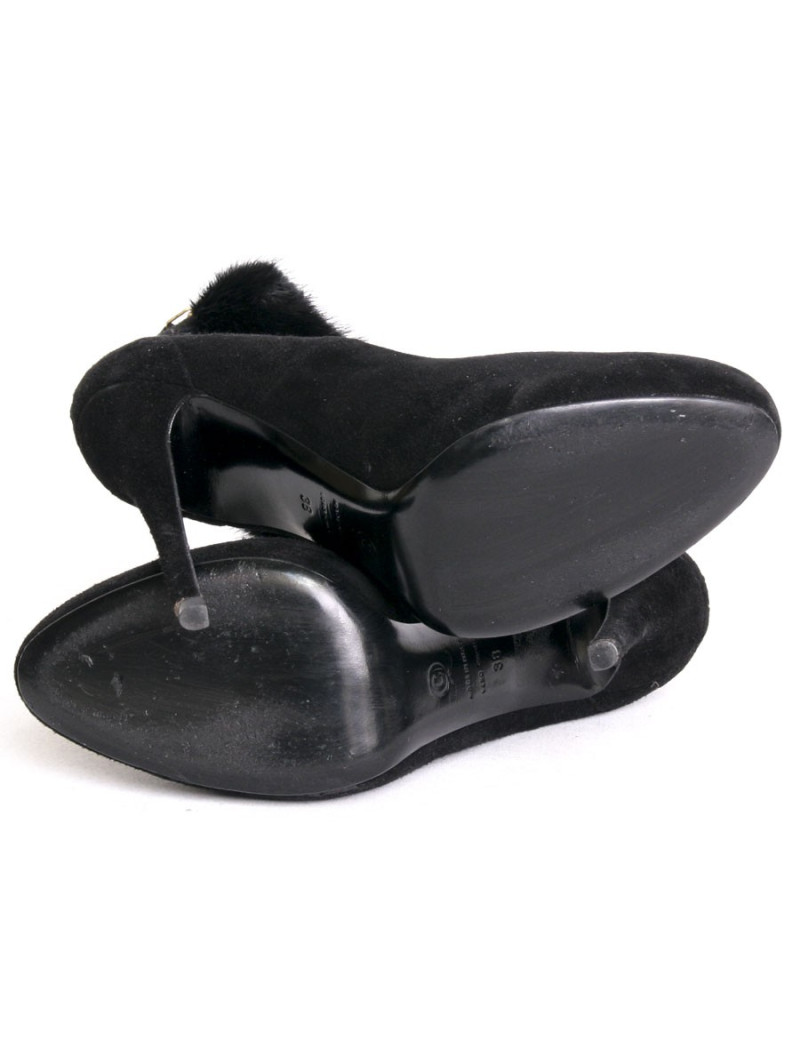 ALEXANDER MCQUEEN T 38 pumps suede black and mink