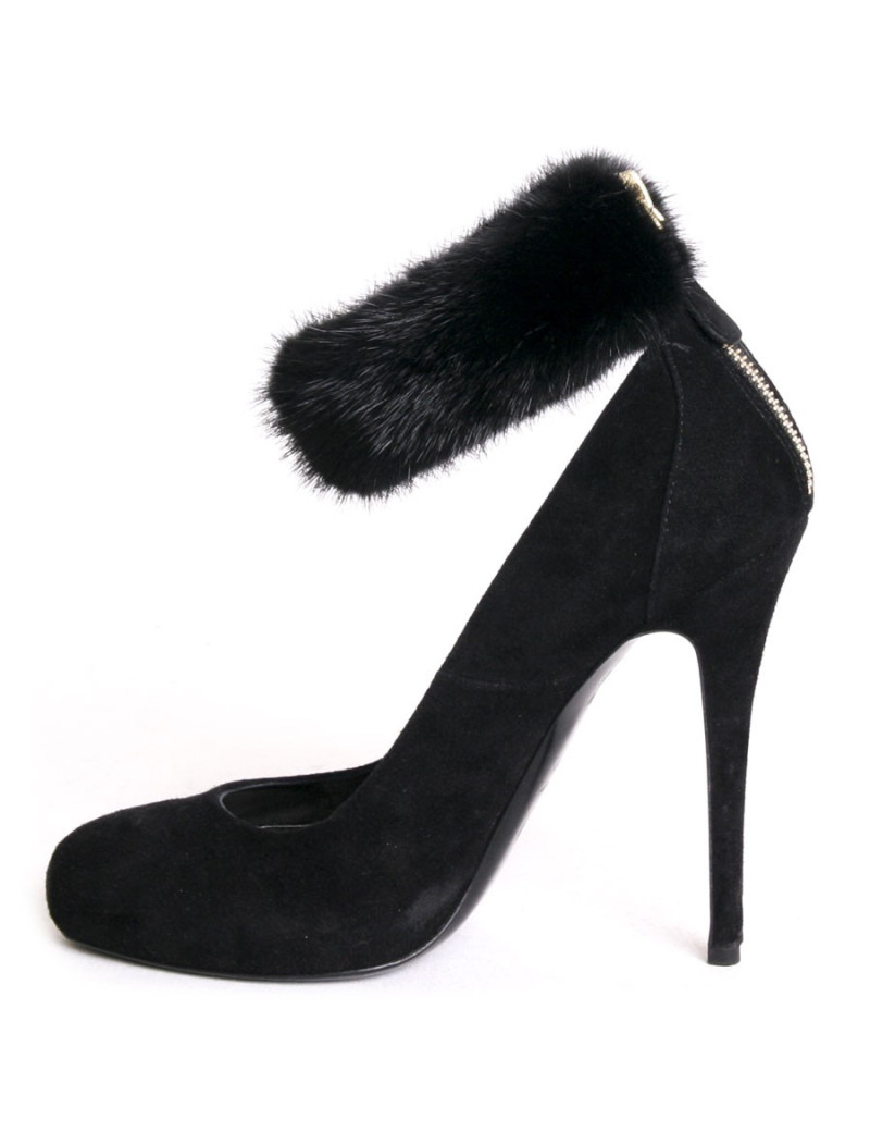 ALEXANDER MCQUEEN T 38 pumps suede black and mink