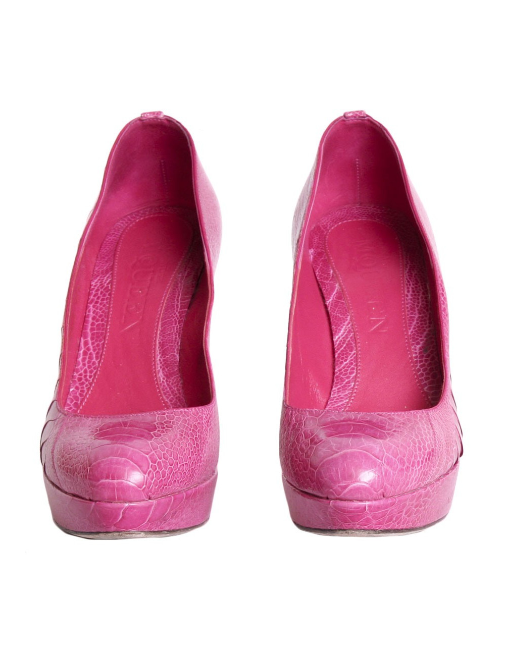 Escarpins ALEXANDER MCQUEEN T 37.5 en python rose fushia 