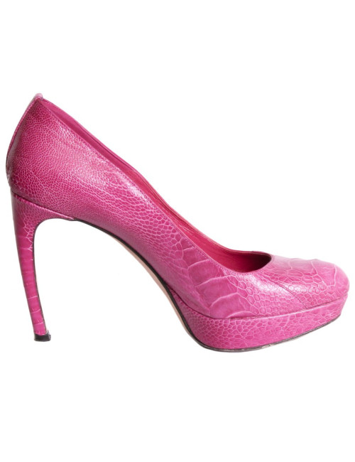 Escarpins ALEXANDER MCQUEEN T 37.5 en python rose fushia 