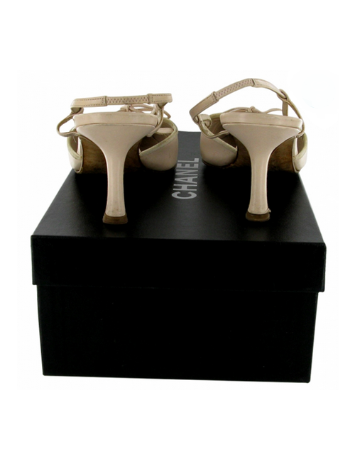 ESCARPINS CHANEL T 36 EN CUIR ET CUIR VERNI ROSE PALE