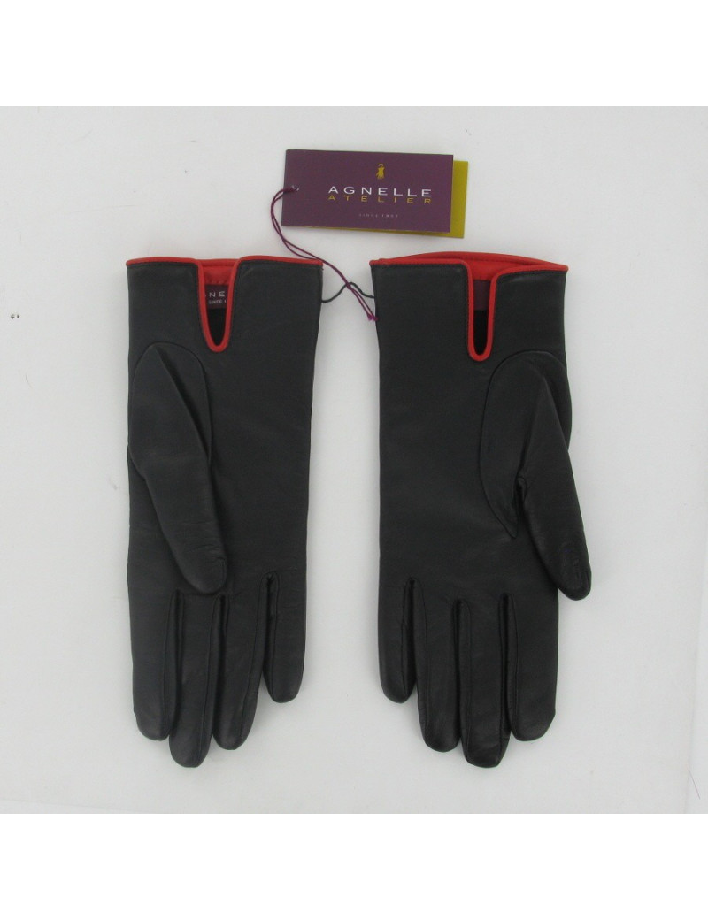 AGNELLE black leather gloves