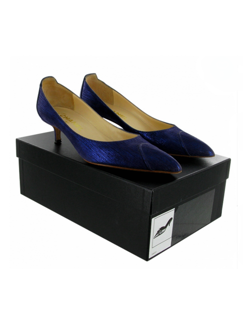 Escarpins CHANEL T 36 irisés violet 