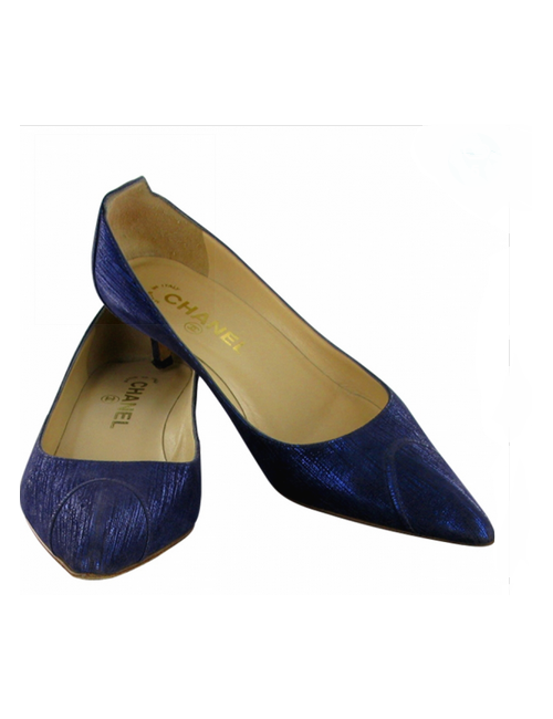 Escarpins CHANEL T 36 irisés violet 