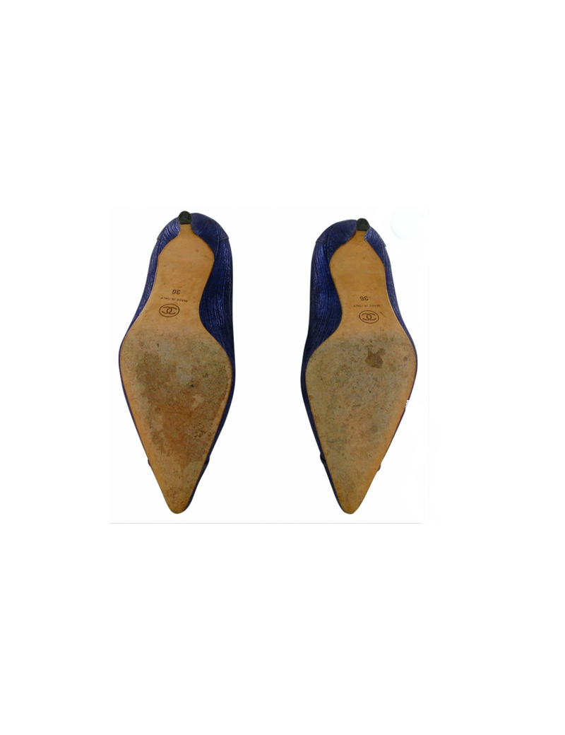 CHANEL T 36 iridescent purple pumps