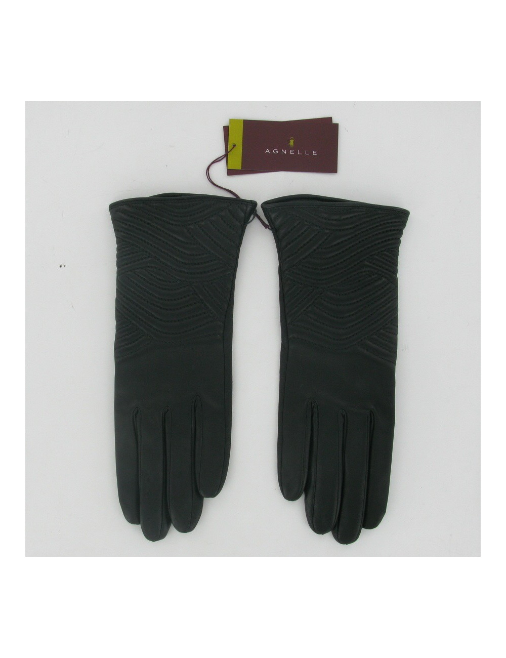 Gants cuir noir AGNELLE