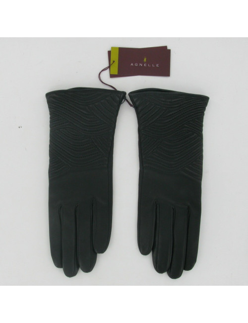 Gants cuir noir AGNELLE