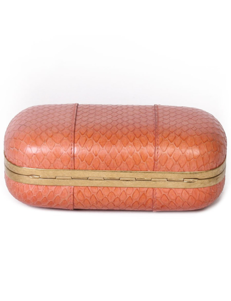 Clutch skull ALEXANDER McQUEEN python coral
