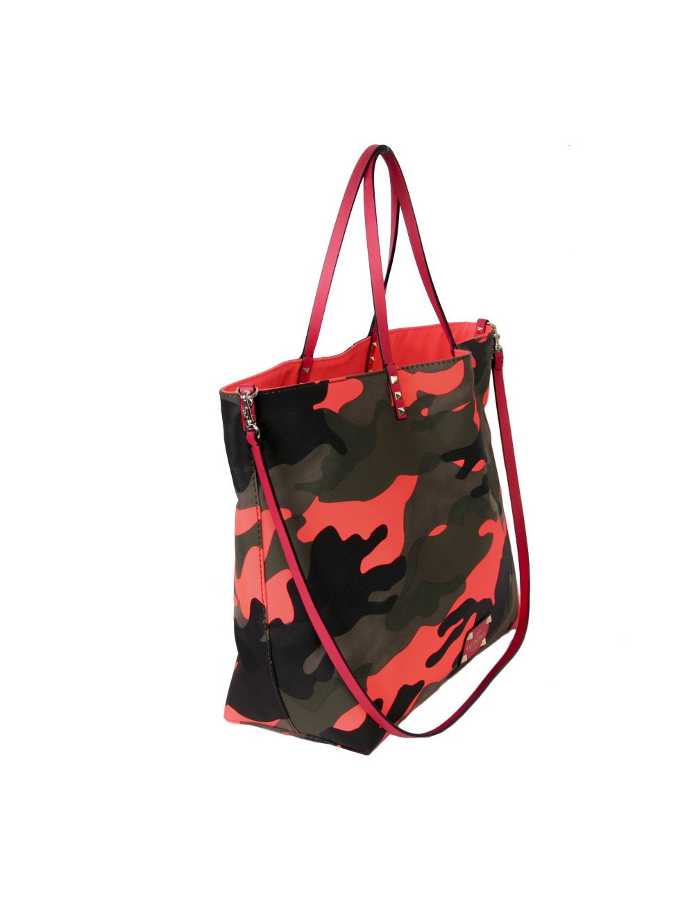 VALENTINO Rockstud nails and reversible camouflage Tote