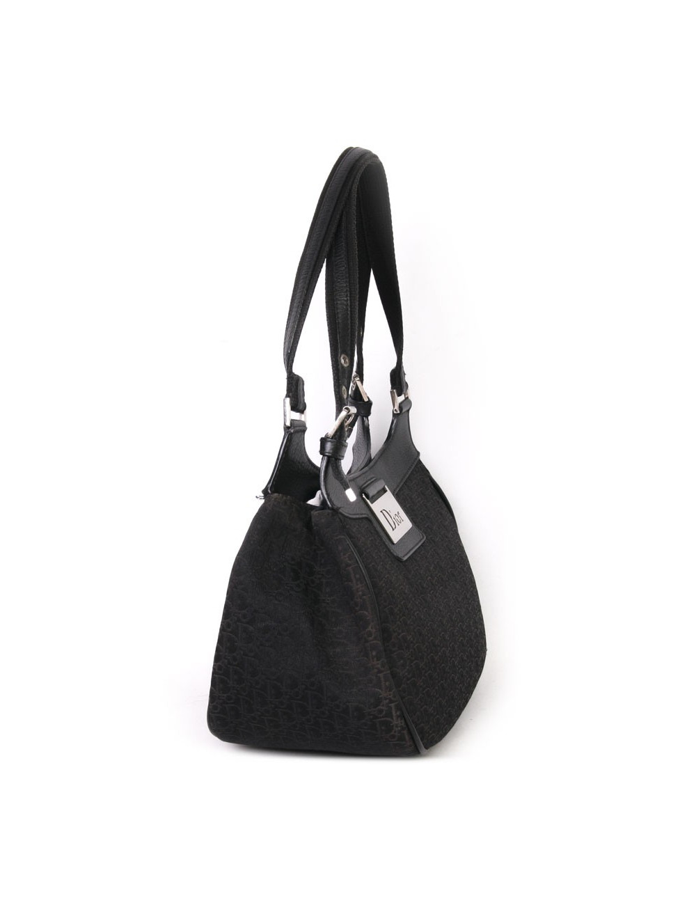 Christian Dior black monogram canvas bag