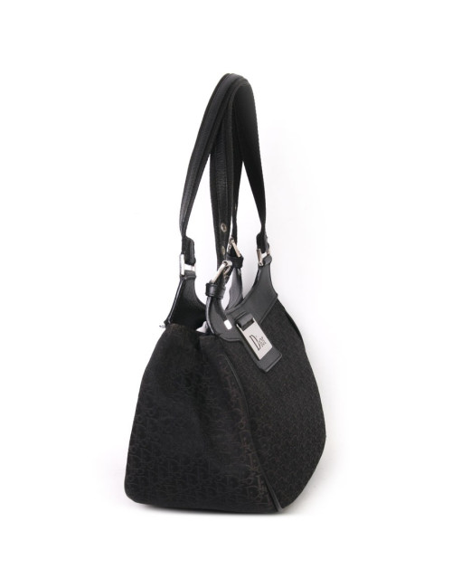 Christian Dior black monogram canvas bag