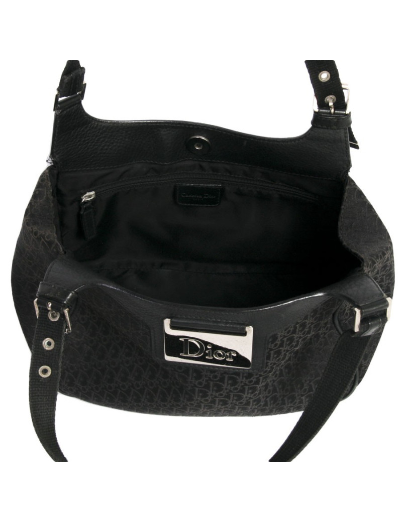 Sac Christian Dior toile noire monogram