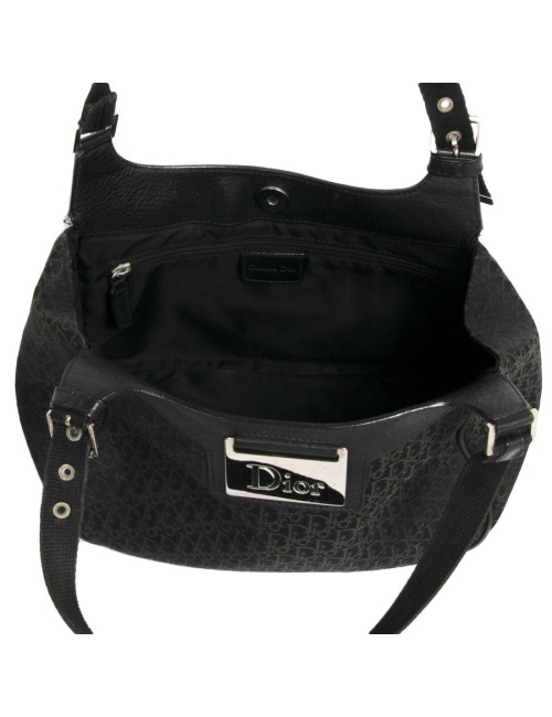 Christian Dior black monogram canvas bag