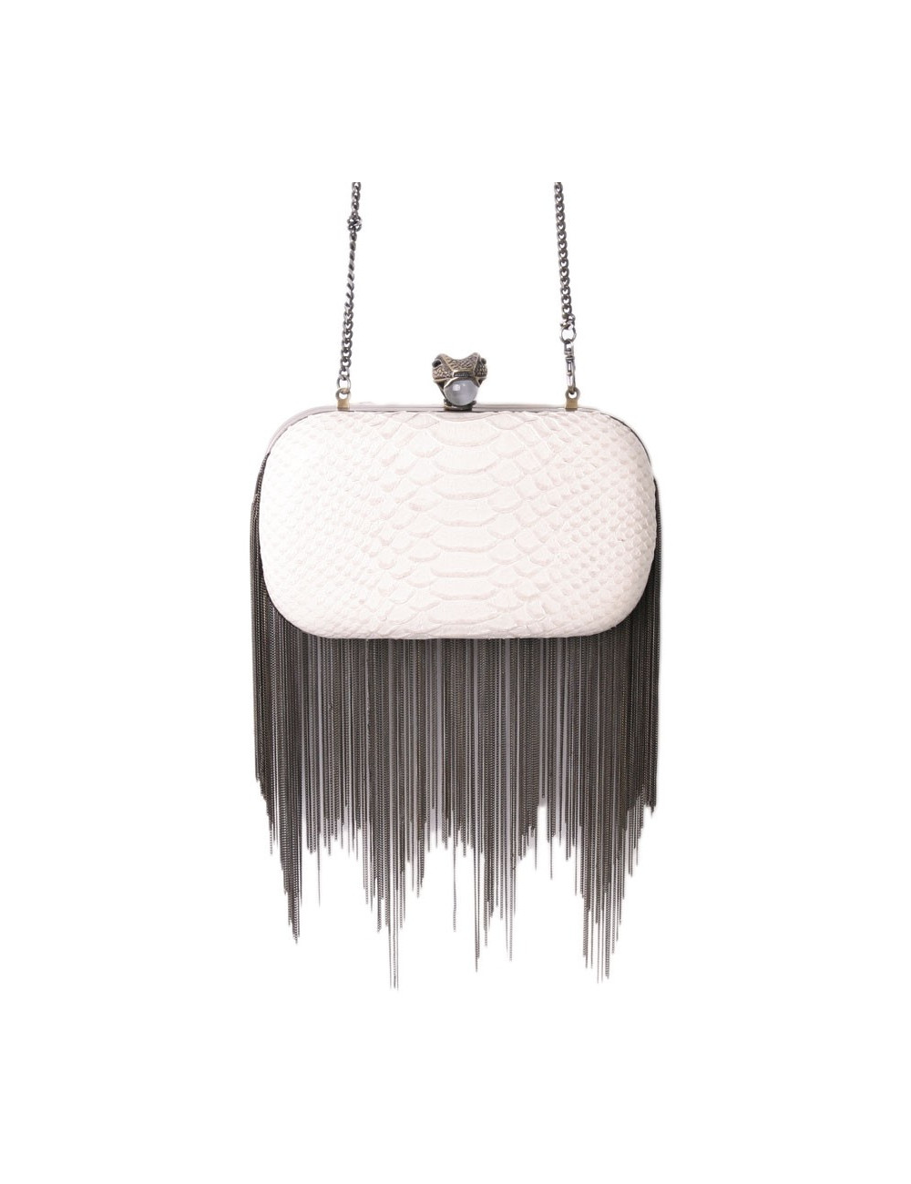 Minaudière HOUSE OF HARLOW 1960 en cuir façon pthon beige