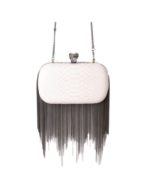 Minaudière HOUSE OF HARLOW 1960 en cuir façon pthon beige