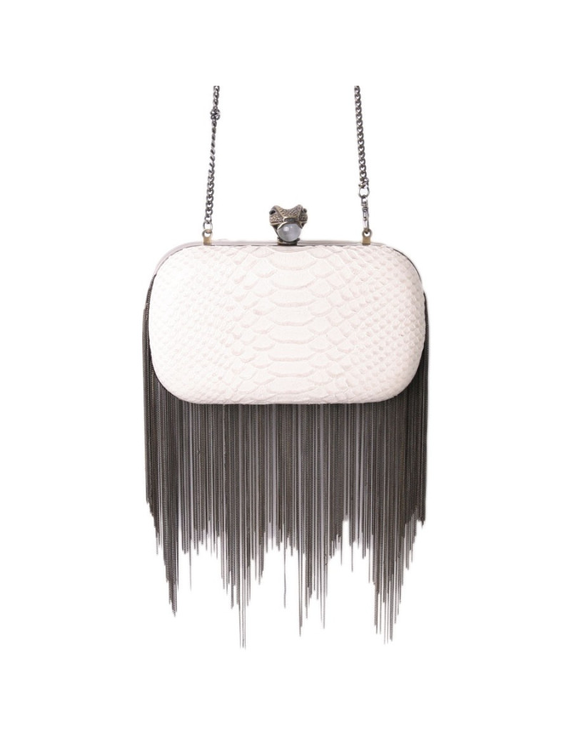 Minaudière HOUSE OF HARLOW 1960 en cuir façon python beige