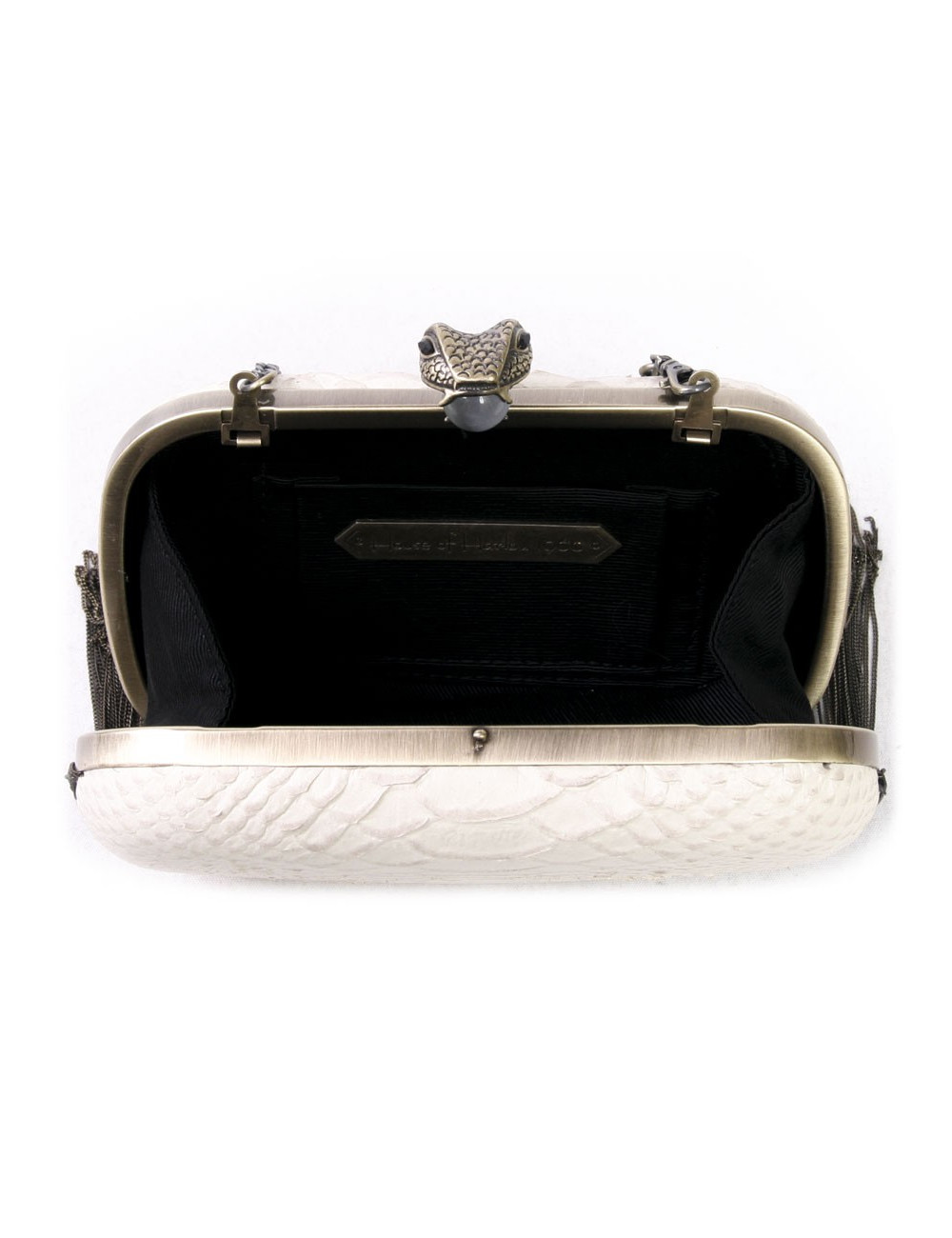 Clutch HOUSE OF HARLOW 1960 leather beige python way