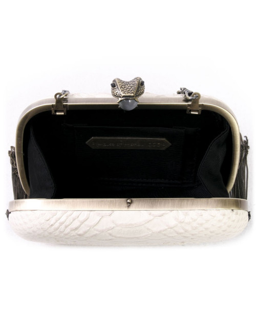 Clutch HOUSE OF HARLOW 1960 leather beige python way