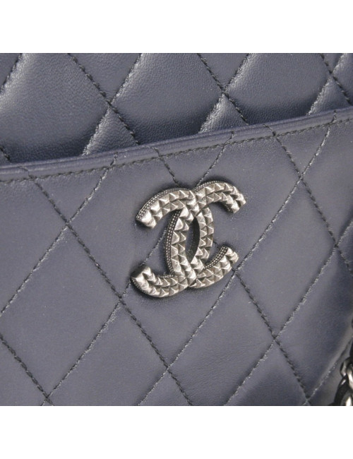 Sac "caméra" CHANEL bicolore bleu et noir