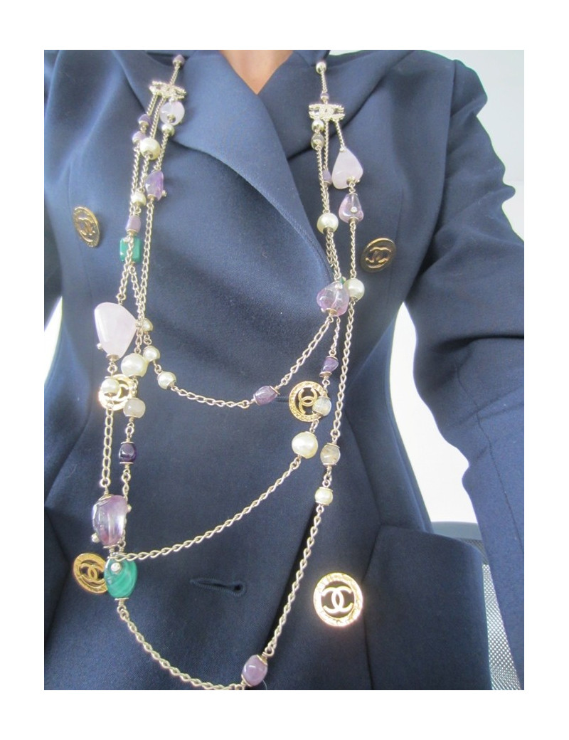 Sautoir triple pierres CHANEL