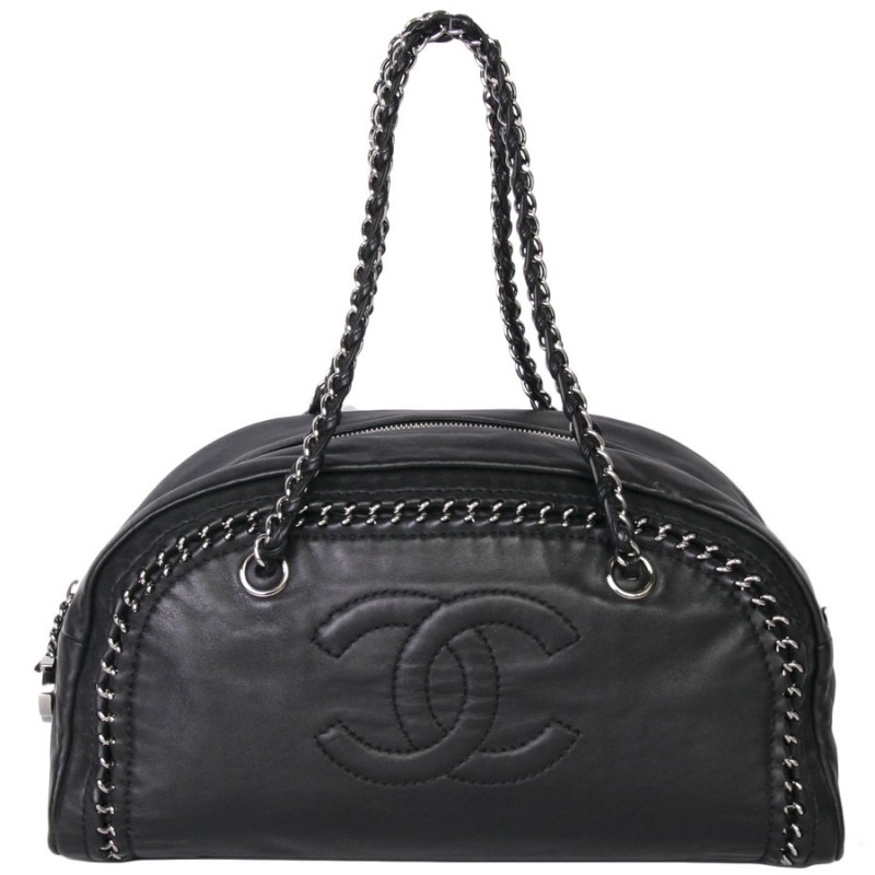 Bowling bag leather bowling bag Chanel Black in Leather - 30406042