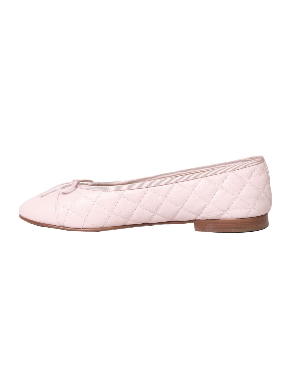 Ballerines CHANEL T 39.5 matelassées en cuir grainé rose 