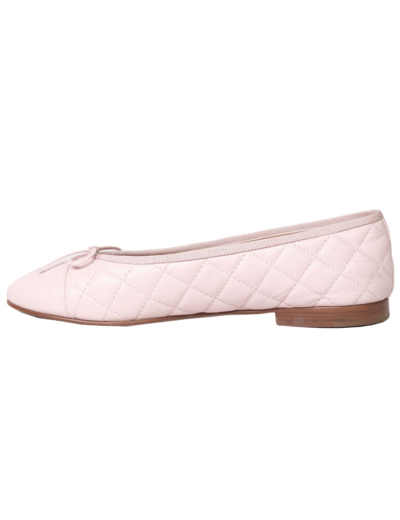 Ballet flats CHANEL T 39.5 quilted pink grained leather