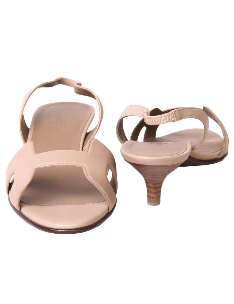 Sandales HERMES  T 40 Ottomane en veau naturel