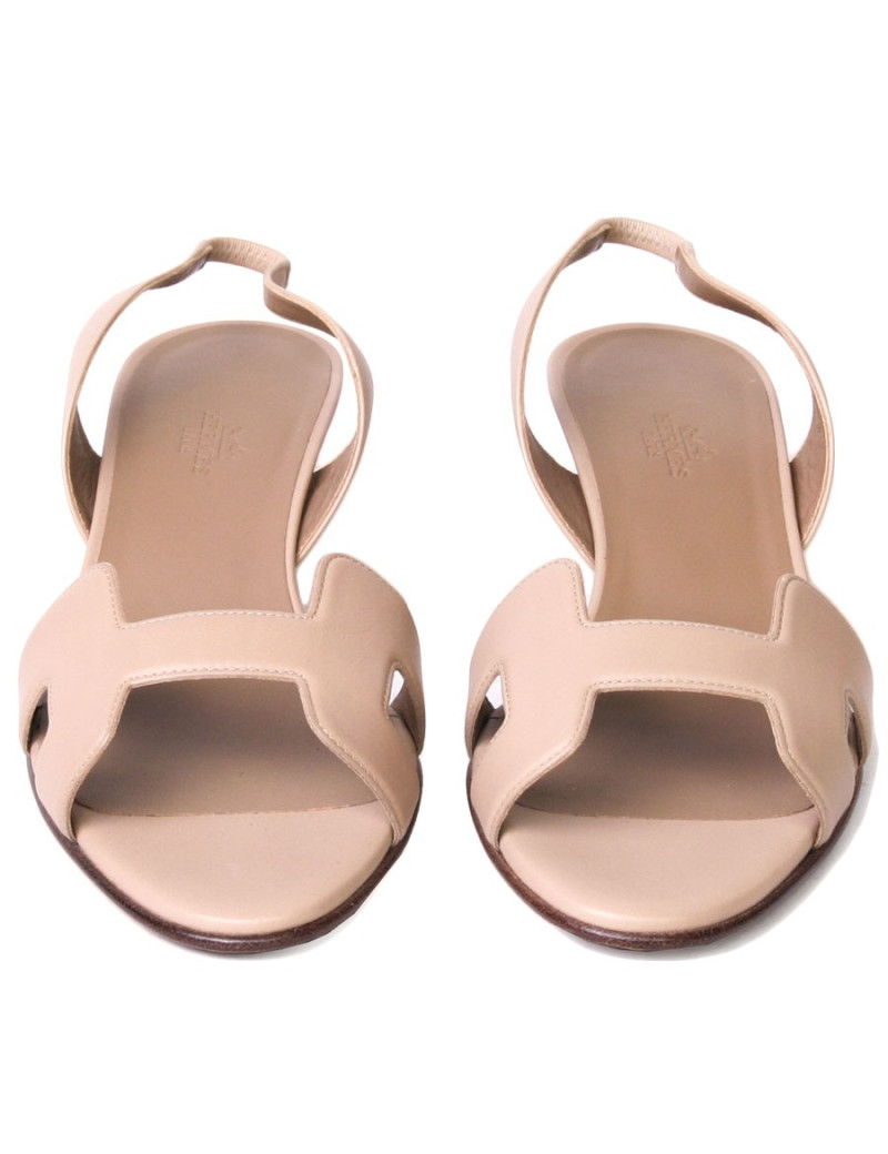 Sandals HERMES T 40 Ottoman in natural calf