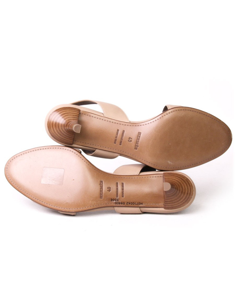 Sandals HERMES T 40 Ottoman in natural calf